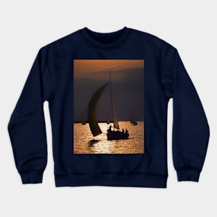 Racing boats at sunset Crewneck Sweatshirt